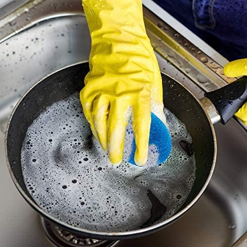 Blulu Plastic Dish Scrubbers for Dishes Pot Round Nylon Pad, Mesh Scouring Non Scratch Pads(Rainbow Colors,30 Pieces)