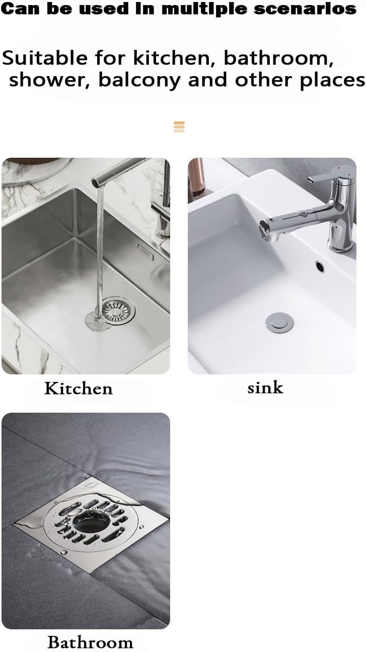 Drain Hair Catcher, Bathtub Drain Protecto 2 PCS (Gray Square)