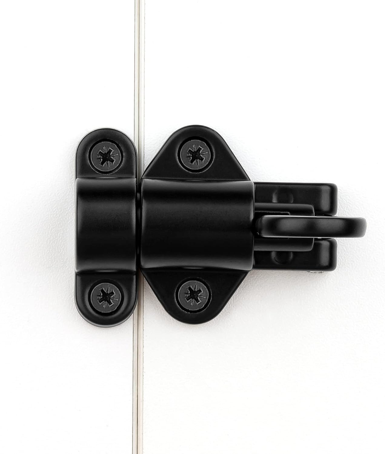 6 Packs Self-Closing Latches,Black Spring Door Lock,Resilient Bolt Latch Aluminum Alloy Safety Automatic Spring Barrel Slide Door Lock with Screws,Used for Gate,Window and Cabinet etc