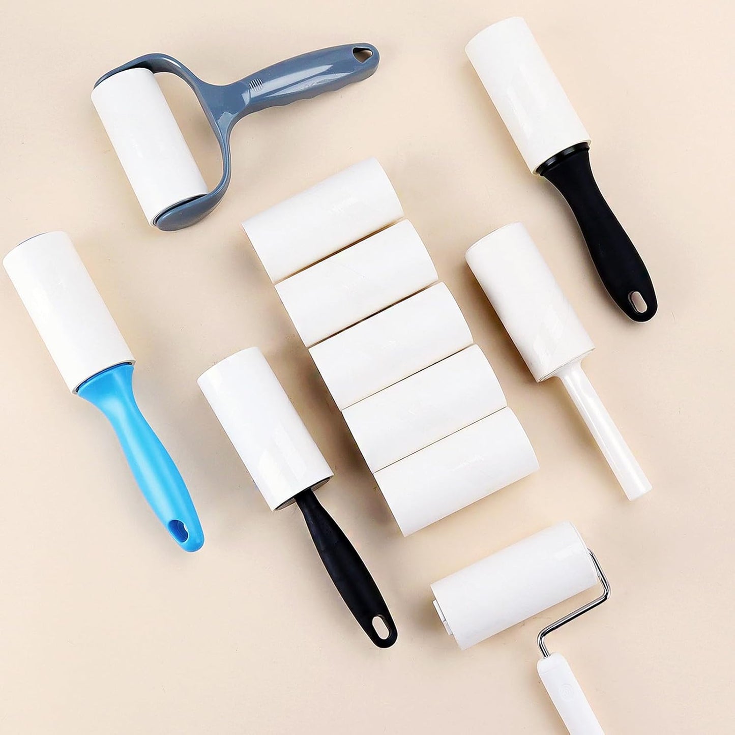 4 inch Lint Roller Refills Compatible with Evercare Extra Sticky Pet Lint Roller Replacement Refills 60 Sheets Each Roll 6-Pack 360 Sheets Total (1 1/2'' Inside Dia.)