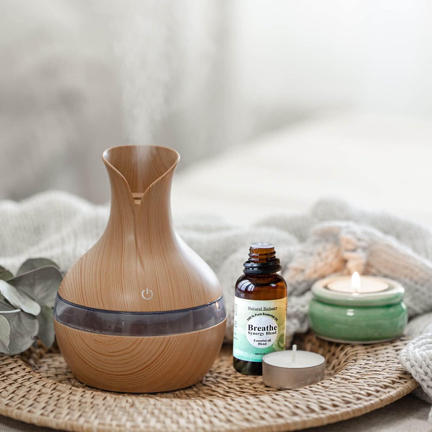 Natural Riches Breathe Essential Oil Blend Breathe Easy with Peppermint Eucalyptus Tea Tree Lemon Cardamom Pine Needle Essential Oils - 30 ml