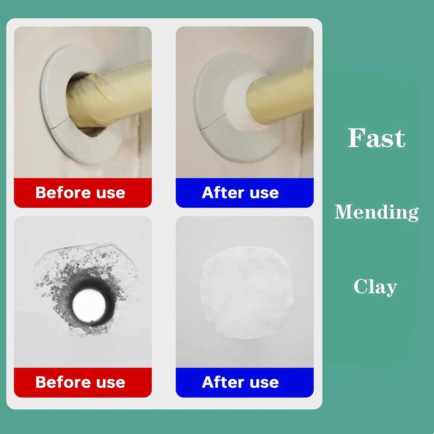 Pack of 8 White Seal Putty Waterproof Duct Seal Repair Sealing Clay, Quick Mending Mud for Drain Connection, Wall Hole, Air Conditioning Hole