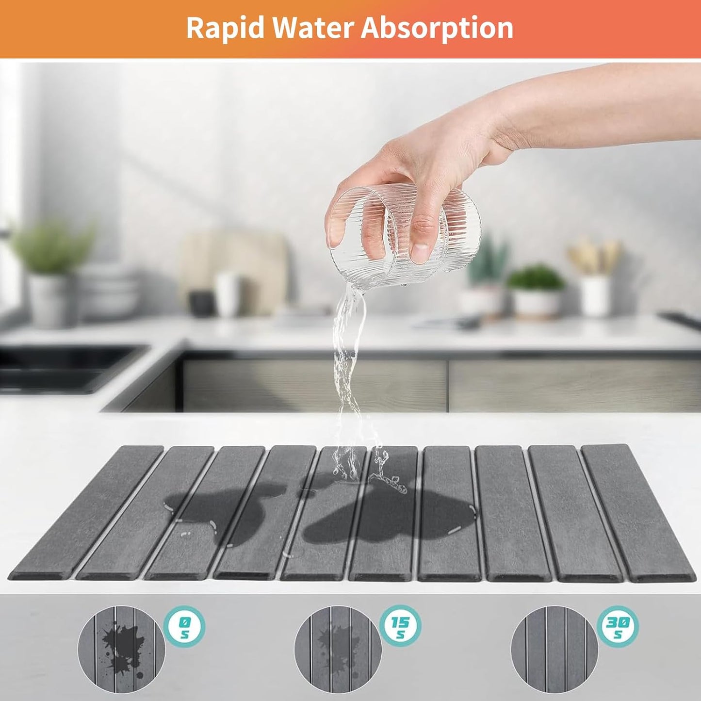 Dish Drying Mats Stone Drying Mat for Kitchen Counter Dish Drying for Kitchen Counter Quick Dry Stone Mat Kitchen