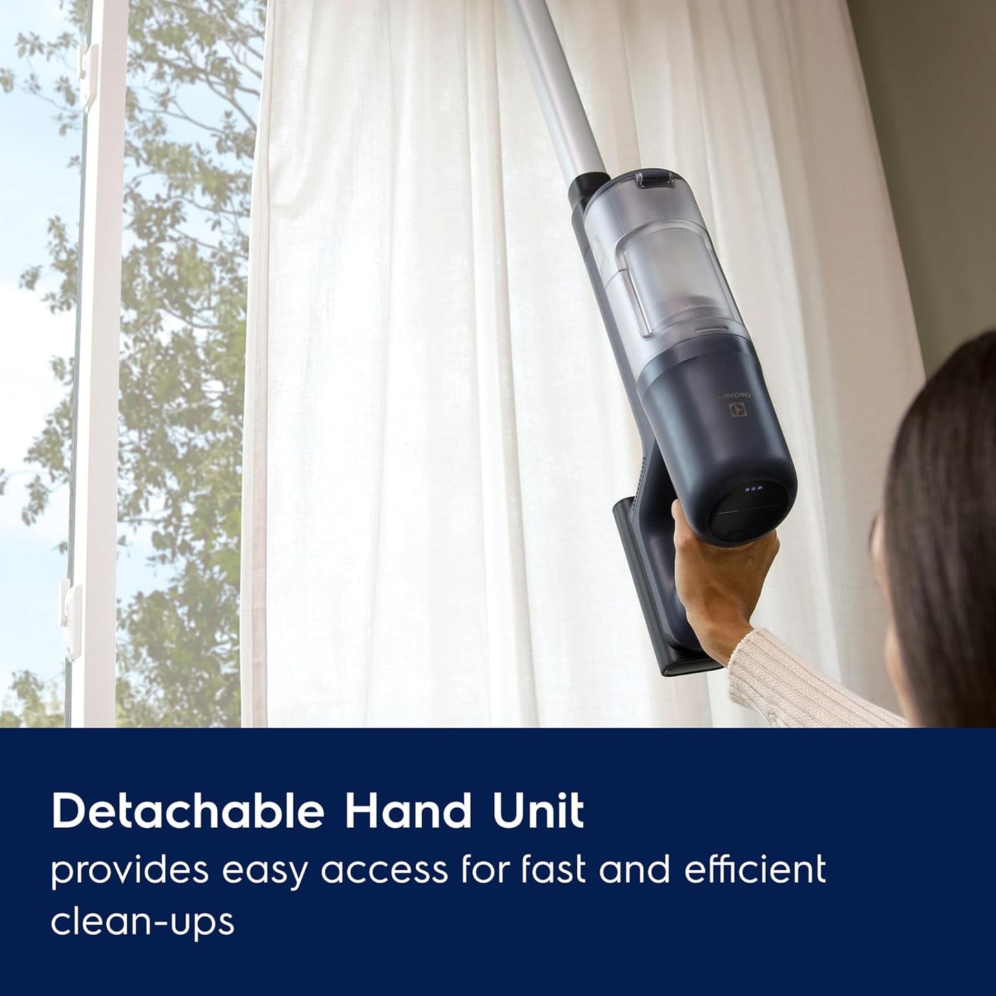 Electrolux Ultimate600 Cordless Stick Vacuum with PowerPro Bristle Nozzle and Larger Dust Bin Capacity, 50-Minute Run Time, 3 Power Modes, Denim Blue