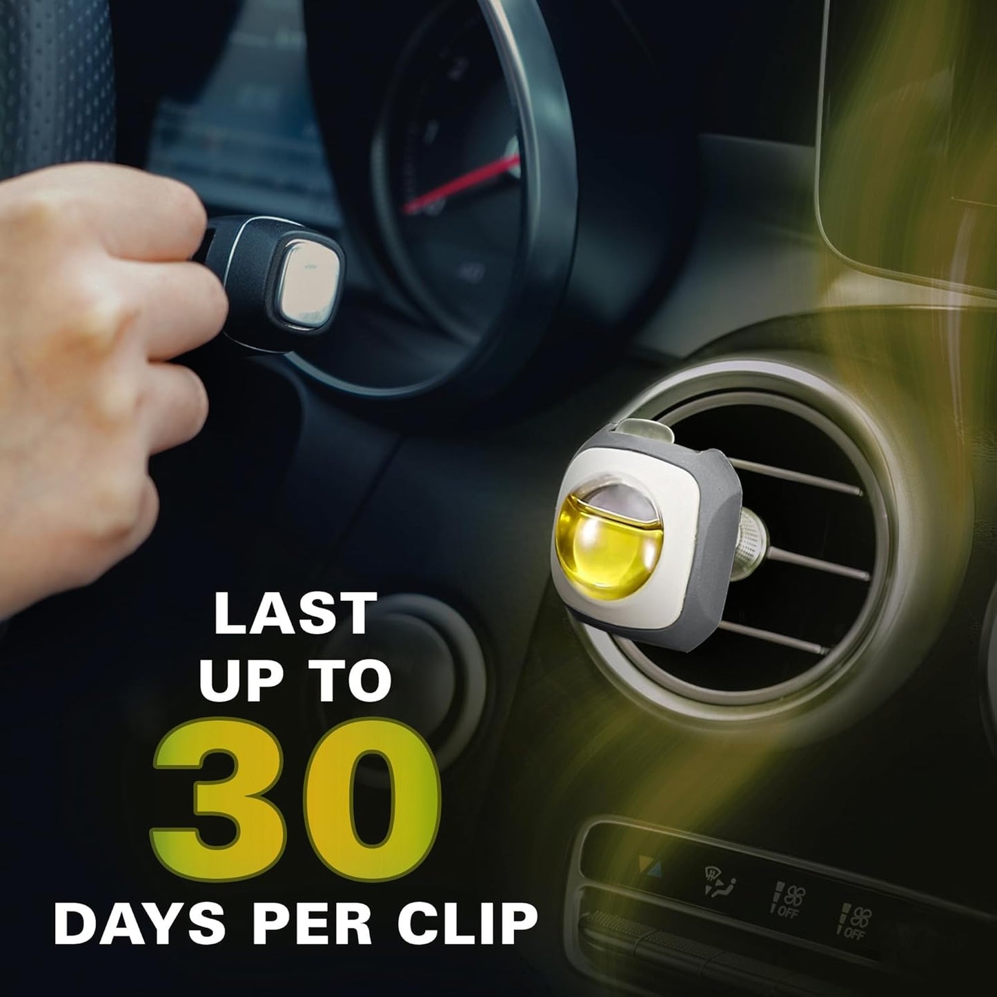 Air Jungles Serene Summer Scent Car Air Freshener Clip, 6 Vent Clips, 4ml Each, Long Lasting Air Freshener, Up to 180 Days Car Refresher Odor Eliminator