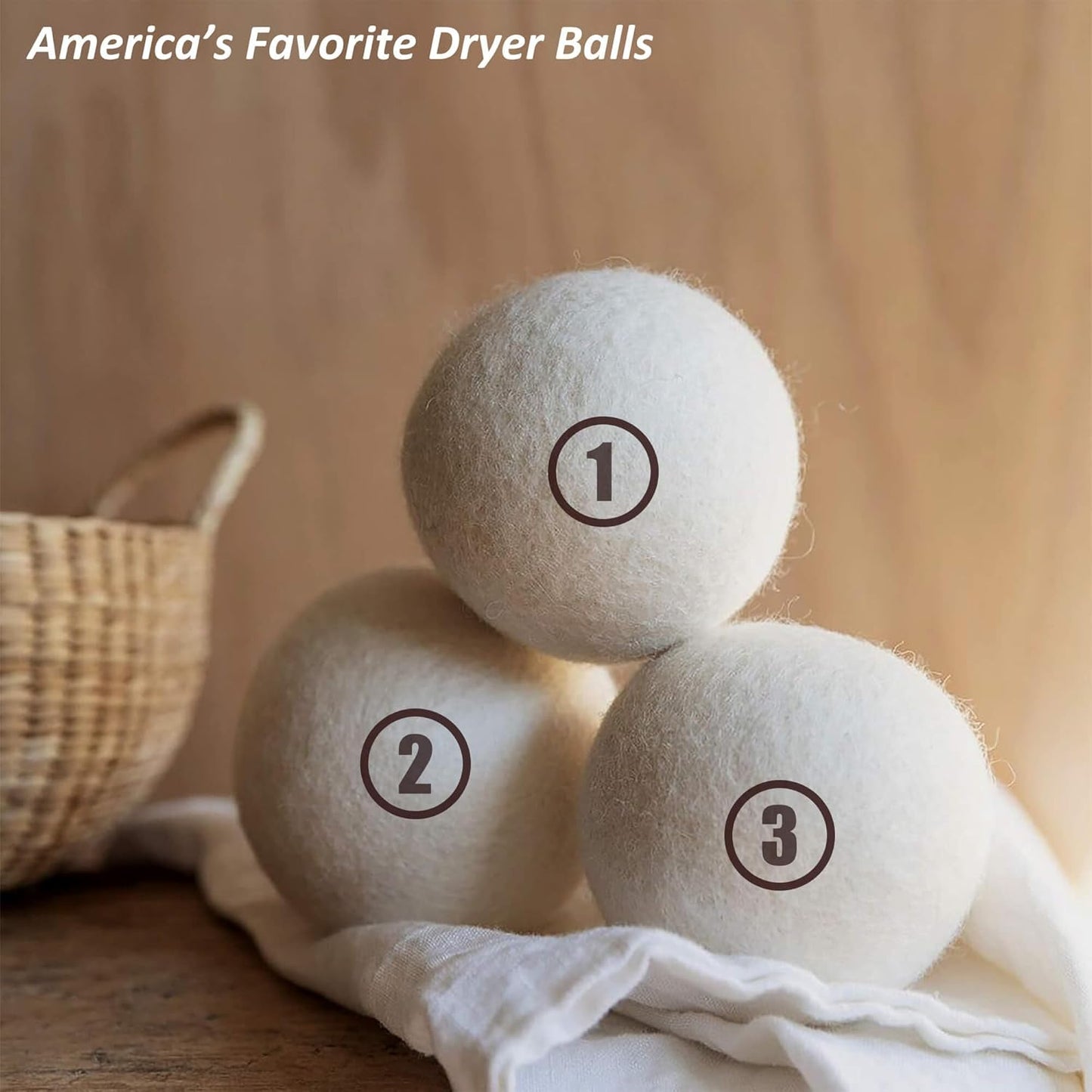 Sheep Wool Dryer Balls 4 Pack XXL(3.1") Premium Natural Fabric Softener, Reusable Laundry Dryer Balls for Reducing Drying Time, Static and Wrinkles, Eco-Friendly – 100% New Zealand Wool