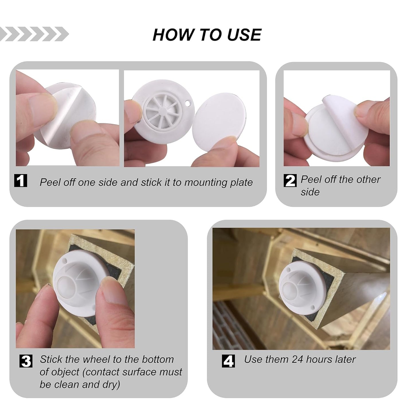 PlusRoc 12 Pack Self Adhesive Caster Wheels For Appliance, Load Capacity 14LBS Per Wheel, Mini Swivel Wheels Sliders Roller For Stand Mixers Air Fryers