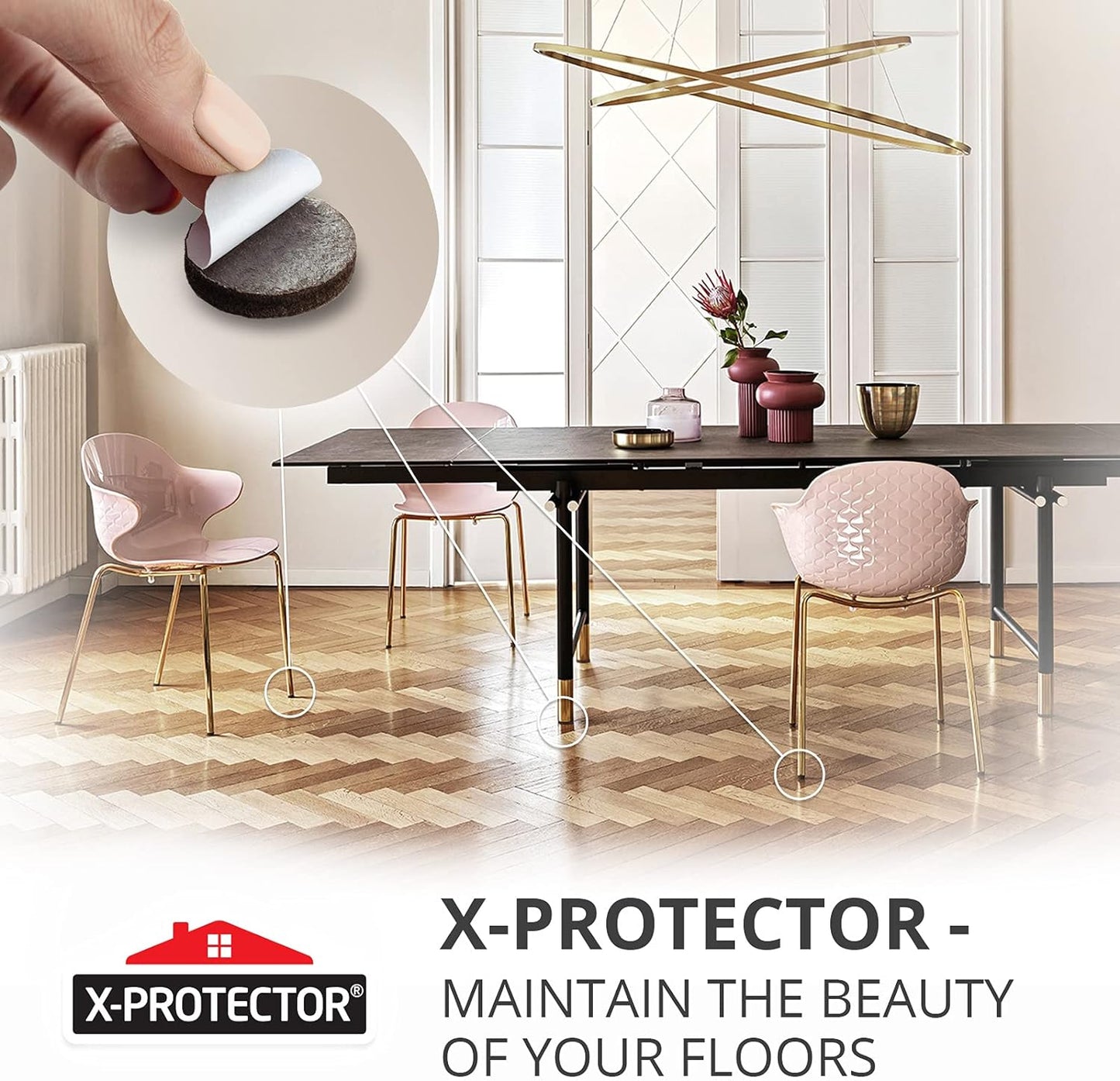 Felt Furniture Pads X-PROTECTOR 235 PCS Premium Furniture Pads - Felt Pads Furniture Feet Best Wood Floor Protectors - Protect Your Hardwood & Laminate Flooring!