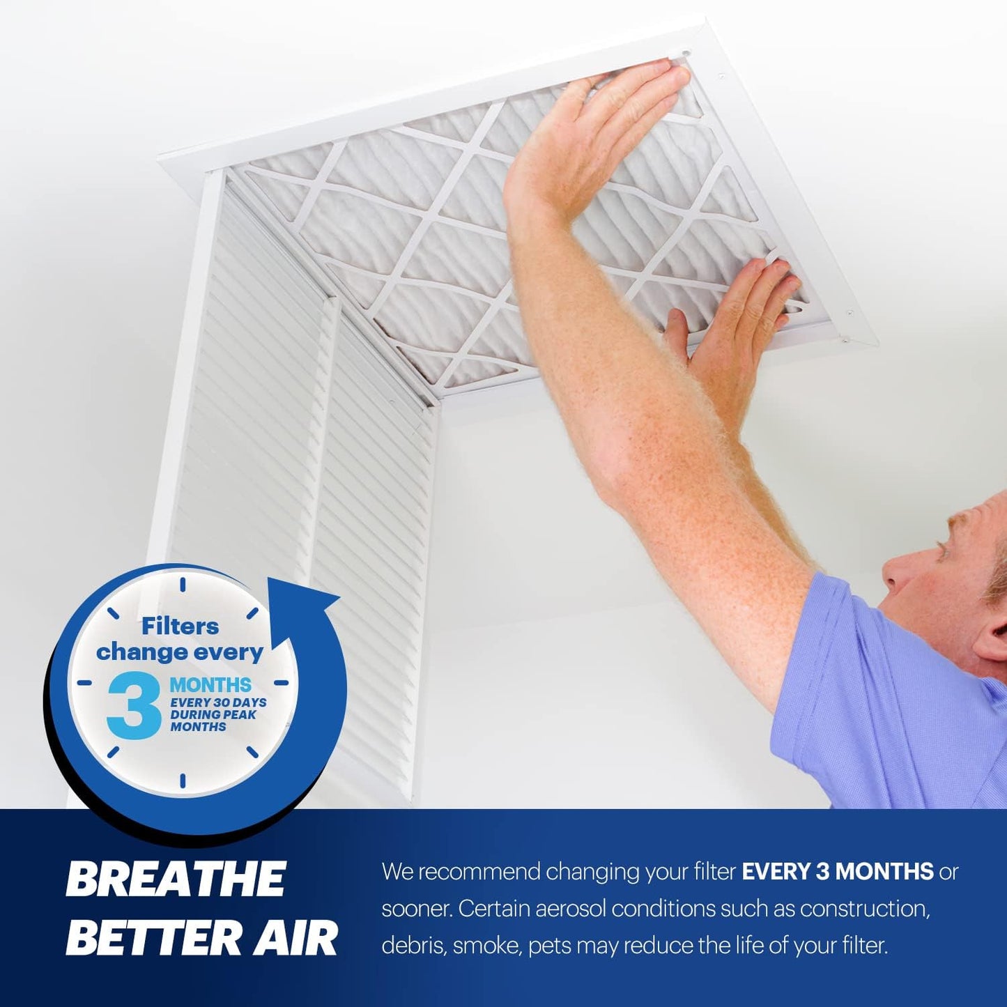 BNX TruFilter 14x30x1 Air Filter MERV 13 (6-Pack) - MADE IN USA - Electrostatic Pleated Air Conditioner HVAC AC Furnace Filters for Allergies, Pollen, Mold, Bacteria, Smoke, Allergen, MPR 1900 FPR 10
