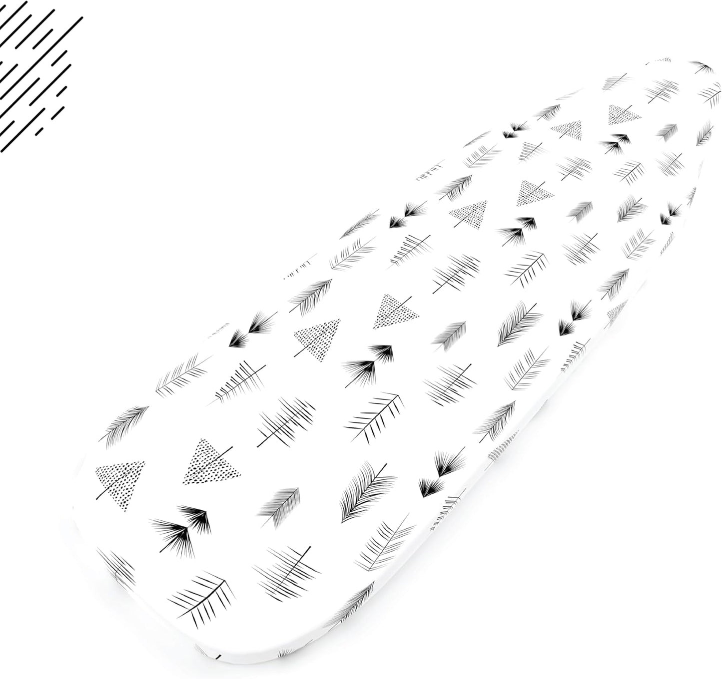 Encasa XO Ironing Board Cover and Pad 54"x15" - Thick 3mm Felt Padding, Drawstring Tightening & Lock, Easy Fit, Scorch & Stain Resistant, Fits Standard Large Ironing Board - Black Arrow
