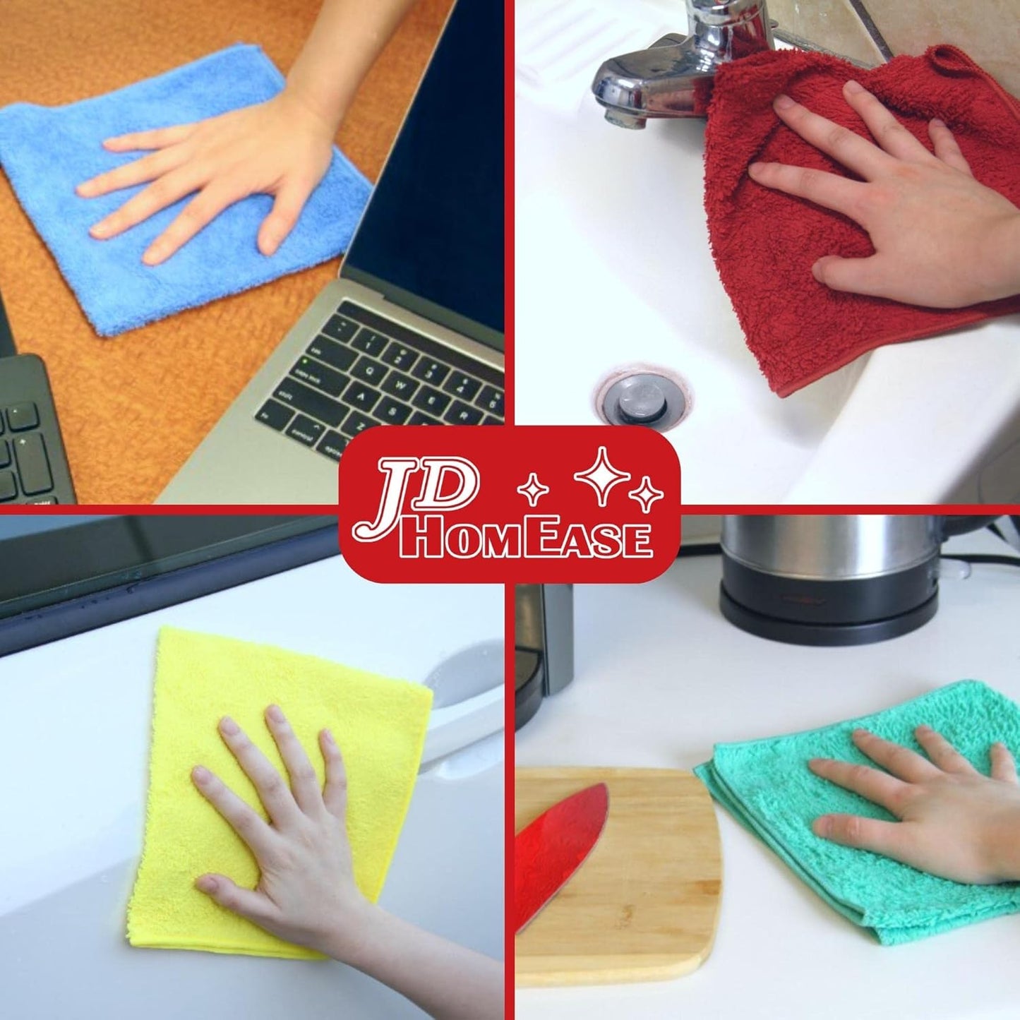 Microfiber Cleaning Cloths, 240 Pack, 16"x16", All-Purpose, Softer, Highly Absorbent, Lint-Free, Reusable, Washable Pro Towels, Orange, for House, Kitchen, Bathroom, Car, Office