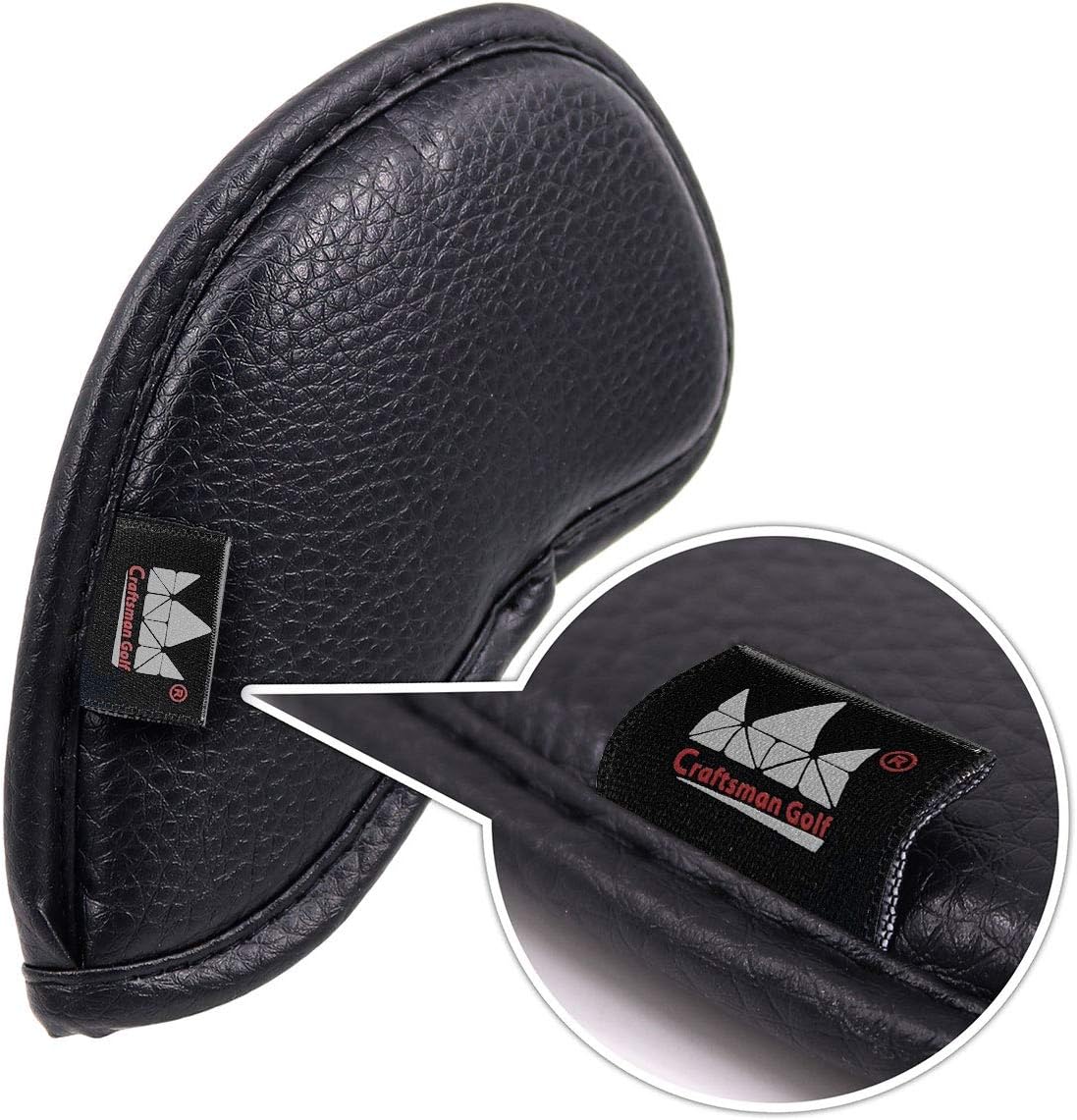 CRAFTSMAN GOLF 12pcs or 1pc Thick Synthetic Leather Golf Iron Head Covers Set Headcover Fit All Brands Callaway Ping Taylormade Cobra Etc. Also Custom Name
