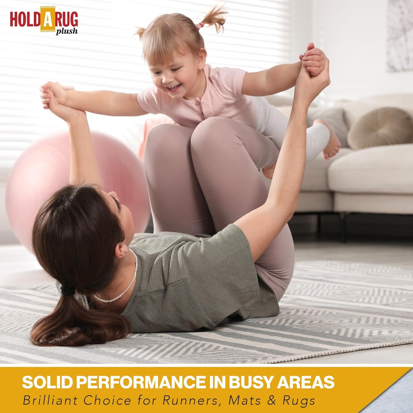 Hold-a-Rug Plush 5' x 7' Nonskid, Nonslip Rug Pad, Reversible Gripper, ¼ Thick, Safe for All Floors and Carpet, Keep Area Rugs Secure