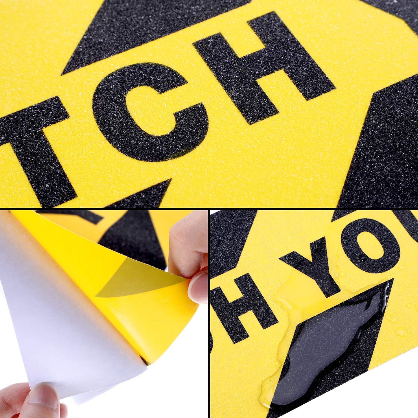 Boao 2 Pieces Watch Your Step Stickers Sign 6 x 24 Inch Caution Watch Your Step Floor Decals Warning Sticker Adhesive Tape Anti Slip Abrasive Tape for Workplace Safety Wet Floor Caution