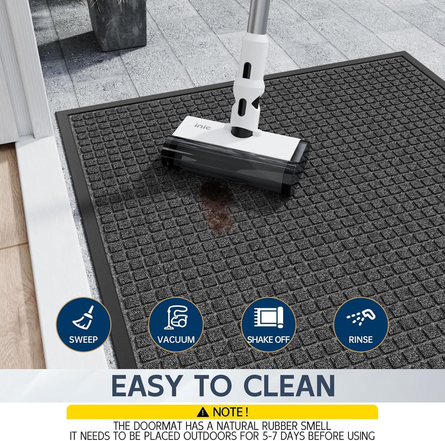 Indoor Outdoor Front Door Mats, 60" x 36" Rubber Backing Non Slip Durable Welcome Floor Mats for Patio, Garage Entrance, Stain and Fade Resistant Commercial Doormats for High Traffic