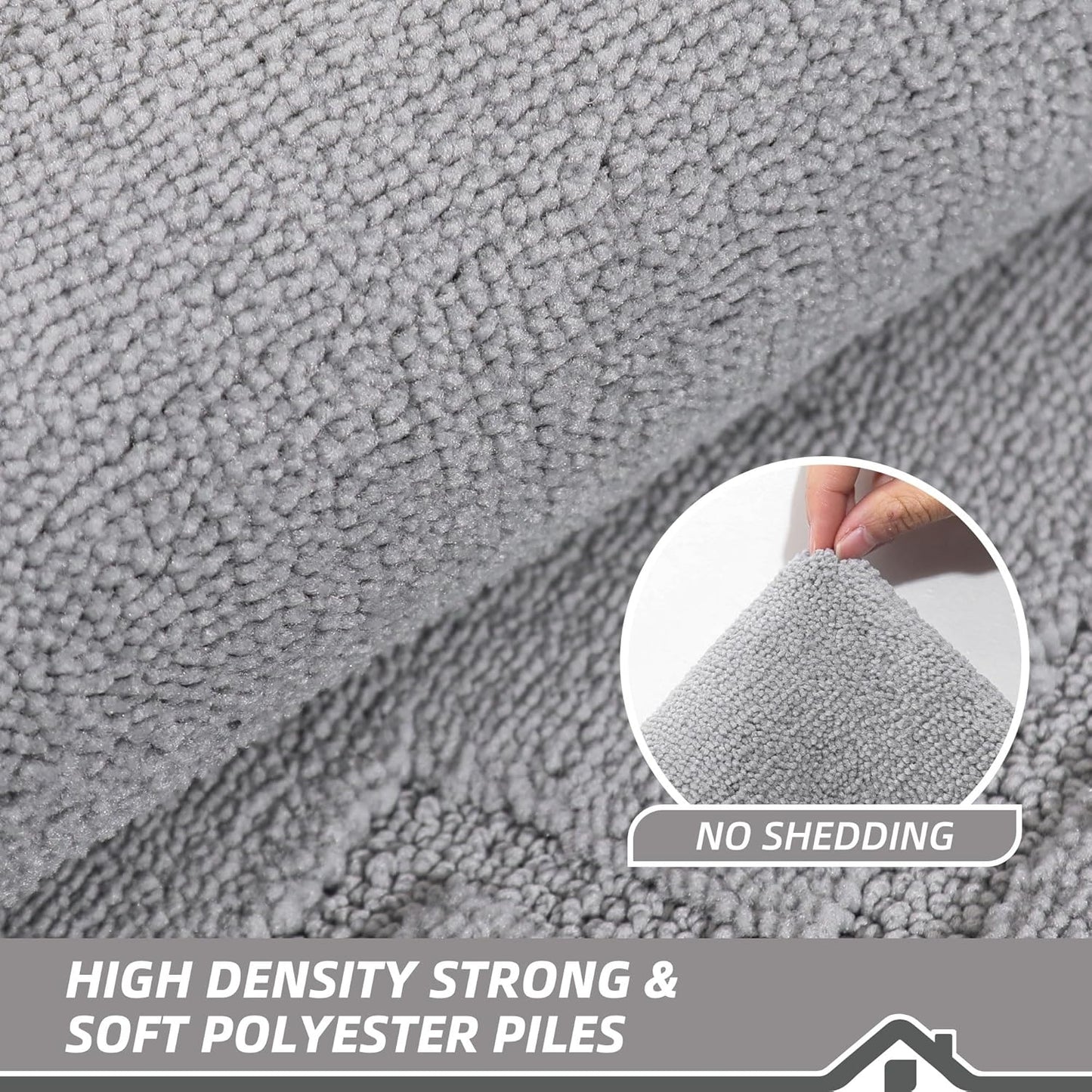 BEQHAUSE Door Mat 32" x 48", Non-Slip Door Mats Indoor Entryway Rugs Washable Low-Profile Absorbent and Stain Resist Floor Mats, Dog Door Mat for Front Back Door, Muddy Wet Shoes & Paws, Light Grey