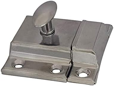 QCAA Oval Turn Cabinet Latch, for Cupboard & Other Furniture, Large, Chrome Plated, Made in Taiwan, 4 Pack