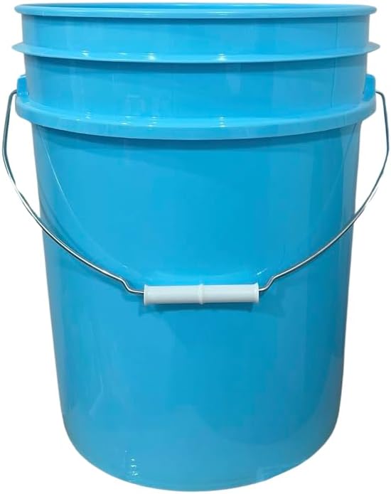 House Naturals 5 Gallon Premium HPDE Plastic Bucket - Made in USA Food Grade Storage Container, BPA Free All Purpose Pail (2, Aqua)