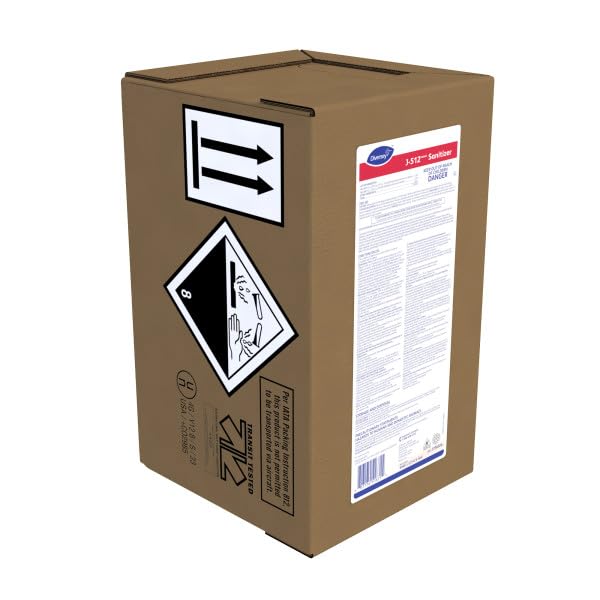 Diversey 5756026 J-512 Sanitizer, No Rinse Food Contact Surface Sanitizer of Utensils, Use in Commercial 3-Sink Handwashing, Red Liquid, Unscented, Concentrate 1.5-Gallon