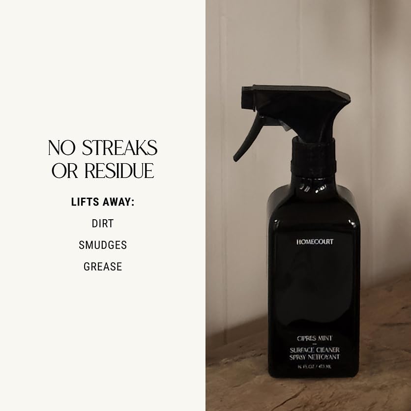 Homecourt All-Purpose Surface Cleaner Spray, Lifts Away Dirt, Smudges & Grease, For Bathroom, Kitchen & more, Clean Formula, Mandarin Basile, 16 fl oz, 2.0