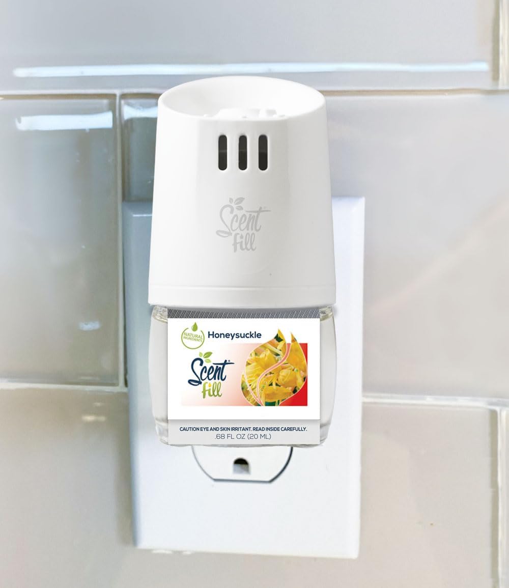 Scent Fill Honeysuckle Plug in Air Freshener, 4 Scented Oil Refills