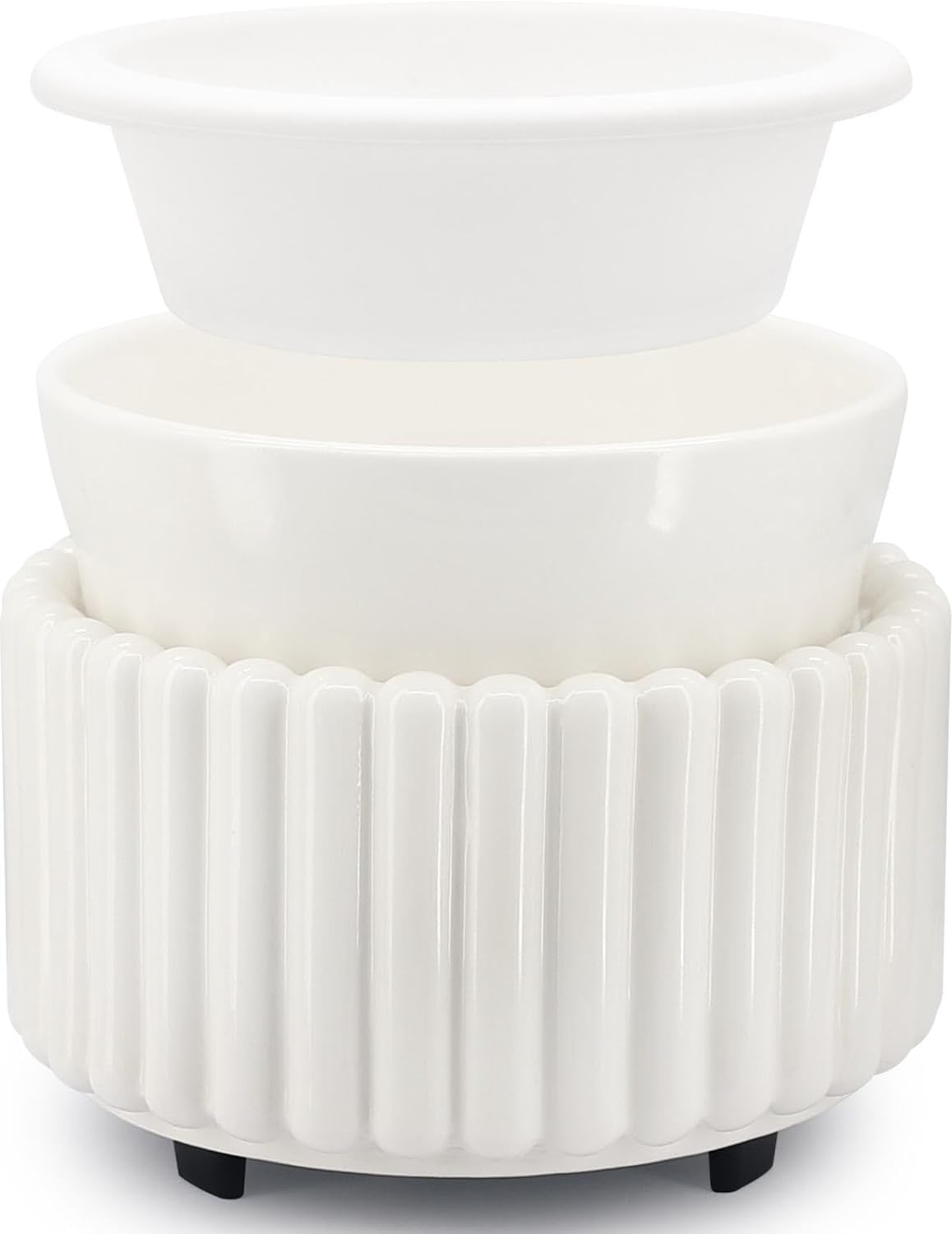 Ceramic Wax Melt Warmer with 1 pc Silicone Dish Candle Warmer for Scented Wax Electric Fragrance Burner for Home, Office, Bedroom - Gift & Décor