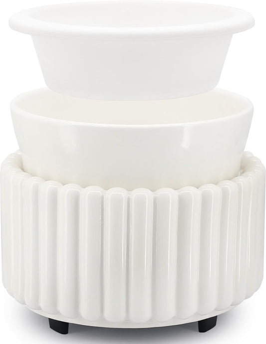 Ceramic Wax Melt Warmer with 1 pc Silicone Dish Candle Warmer for Scented Wax Electric Fragrance Burner for Home, Office, Bedroom - Gift & Décor