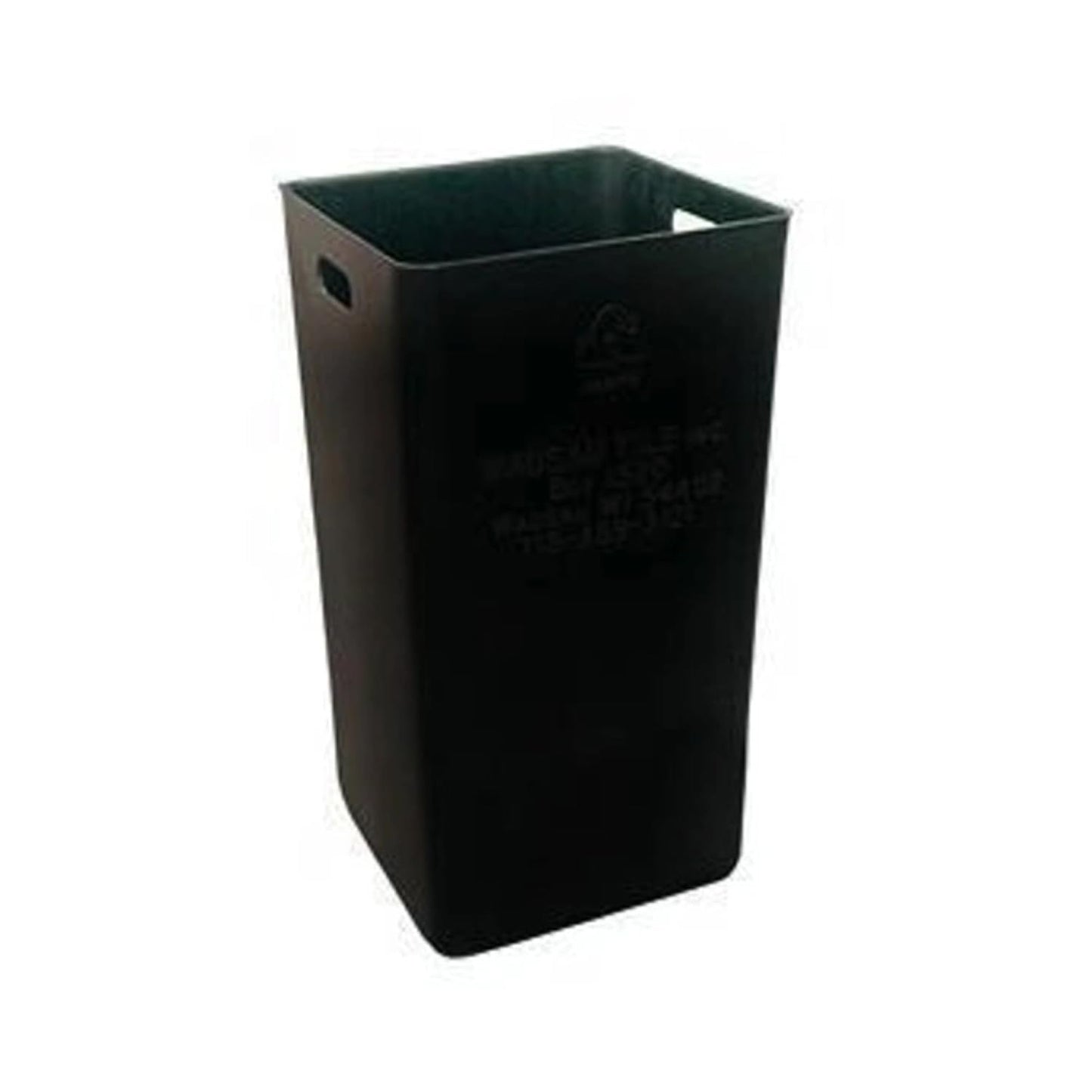 32 Gallon Square Slatted 100% Recycled Plastic Heavy-Duty Commercial Outdoor and Indoor Trash Can with Push Top Lid | Great for Schools and Businesses - Light Granite