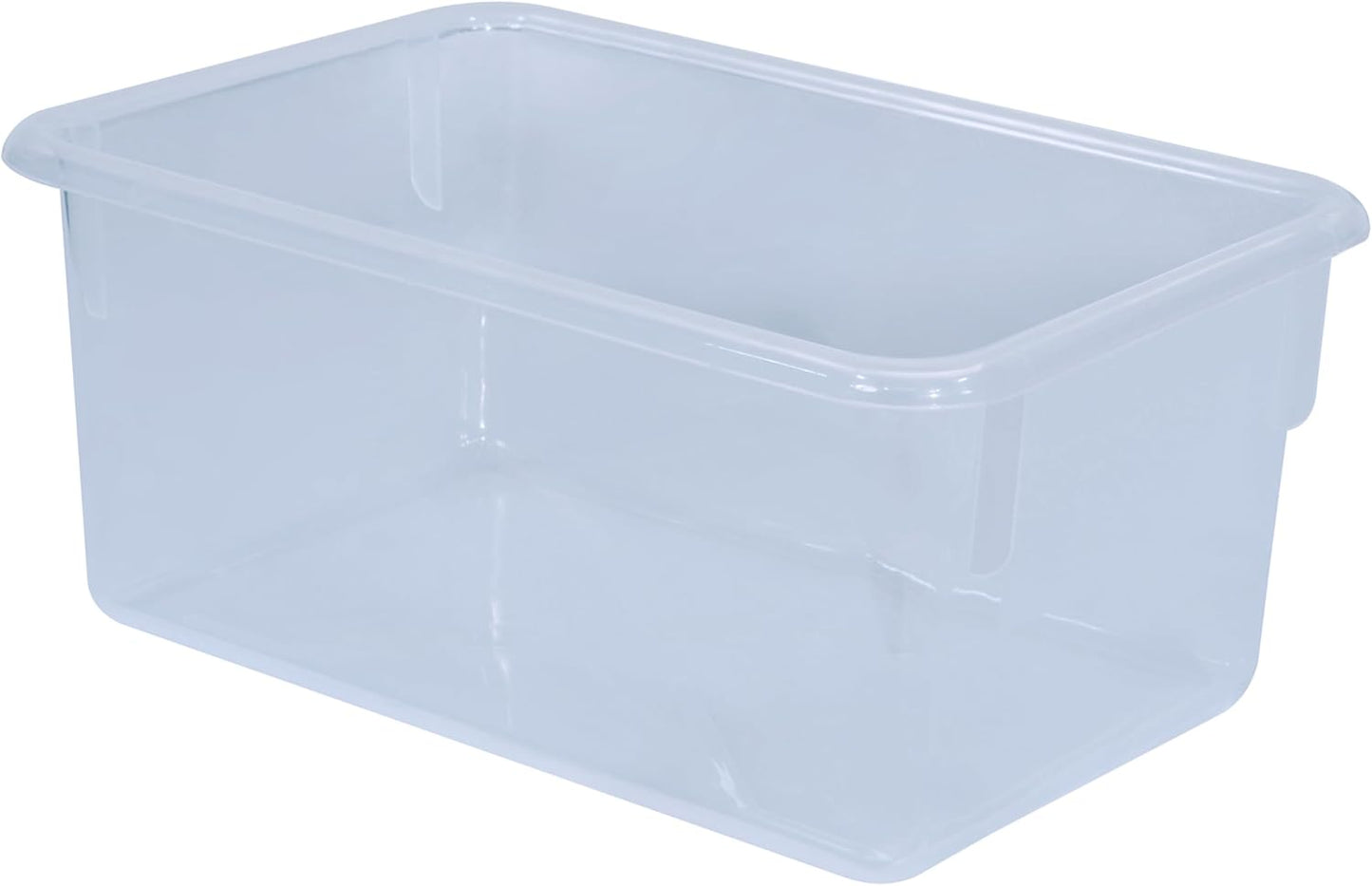 Wood Designs Cubby Storage Bin, Heavy Duty Plastic Containers for Kids Translucent Clear Cubby Tray Set of 20