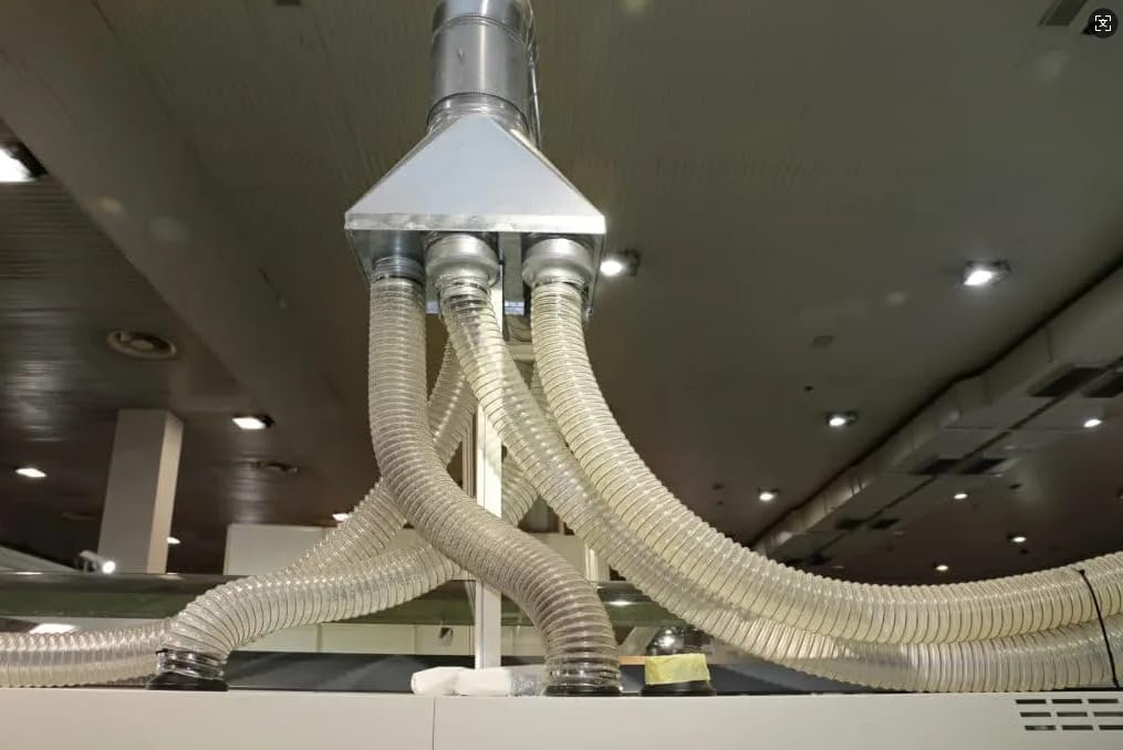 Dust Collection Hose 2-1/2 in × 5 ft Heavy Duty Clear Flexible PVC Reinforced Thicken Helix Suction Discharge Corrugated Pipe Hose for Fume Dust Collector Fitting Wood Chip Saw (2.5 inch hose)