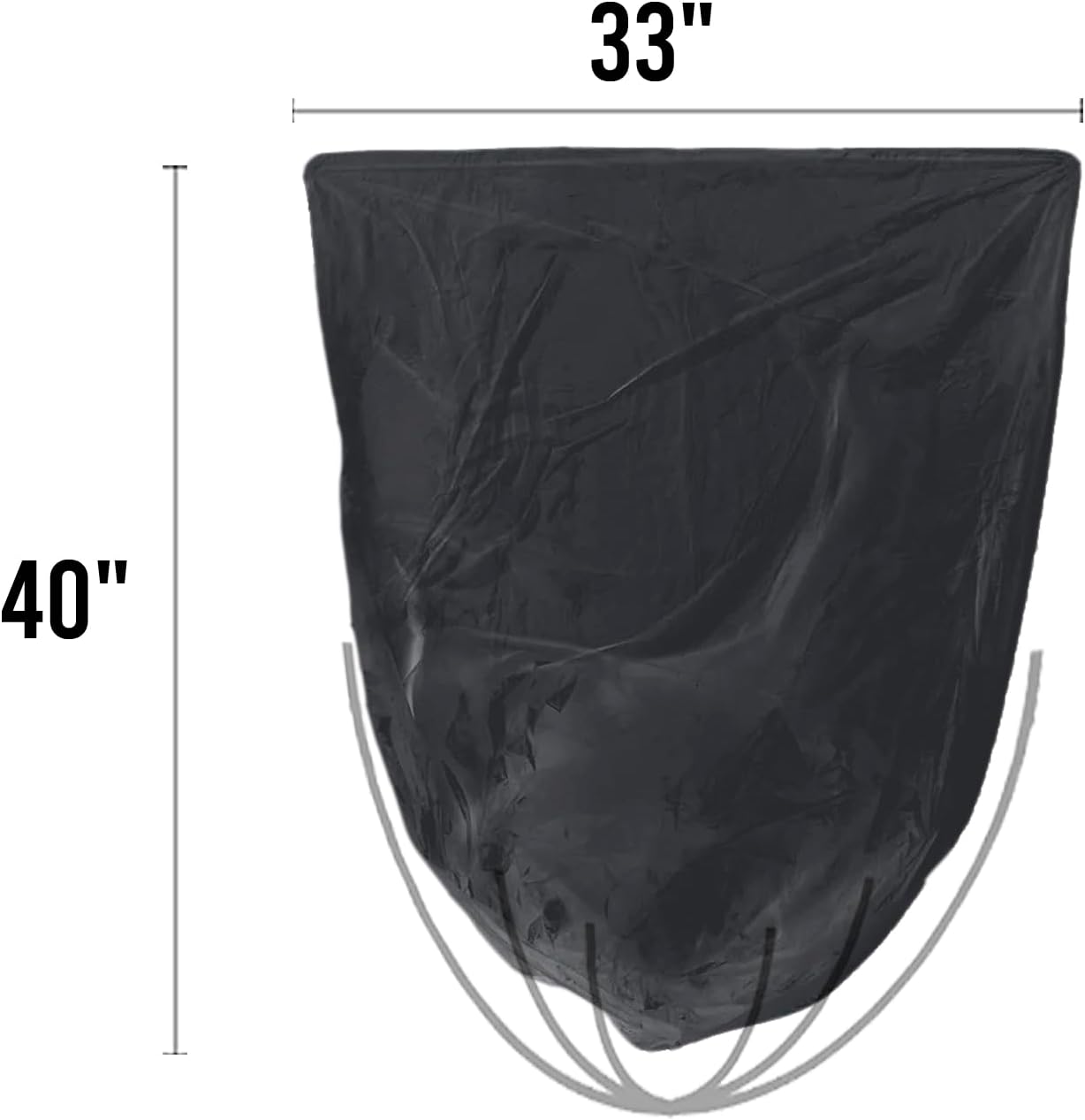 33 Gallon Trash Bags, 50 Count, Black Garbage bags, Multi-purpose Trash Can Bin Liners for Home Commercial, Outdoor, Construction, Industrial, Janitorial, Municipal, Lawn, Leaf