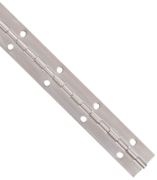 Stainless Steel Continuous Hinge with Hole, Bright Annealed Finish (2 Feet, 2 Inches)