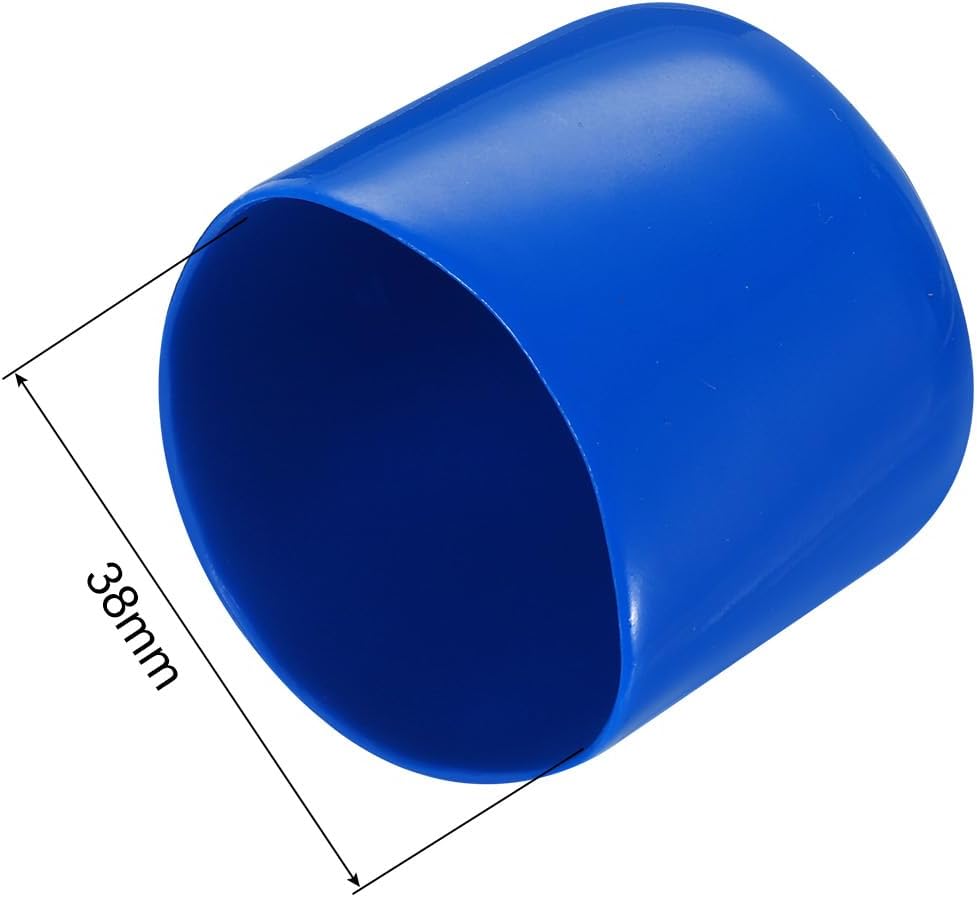 uxcell 20pcs Rubber End Caps 38mm ID Vinyl PVC Round Tube Bolt Cap Cover Screw Thread Protectors Blue