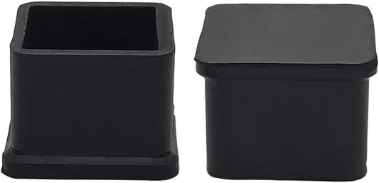 Flyshop 20PCS Non-Slip Rubber Leg Tips Floor Protectors Square Chair Leg Caps, 30mm x 30mm, 1-3/16" x 1-3/16", Black