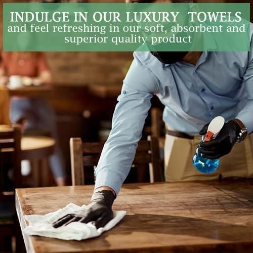 Bar Towels 14"x17" Terry Bar Mop Towels (White) – Absorbent and Durable, Multipurpose Cleaning Rags, Cotton Cleaning Towel, Terry Cloth Rags, Reusable Shop Rags