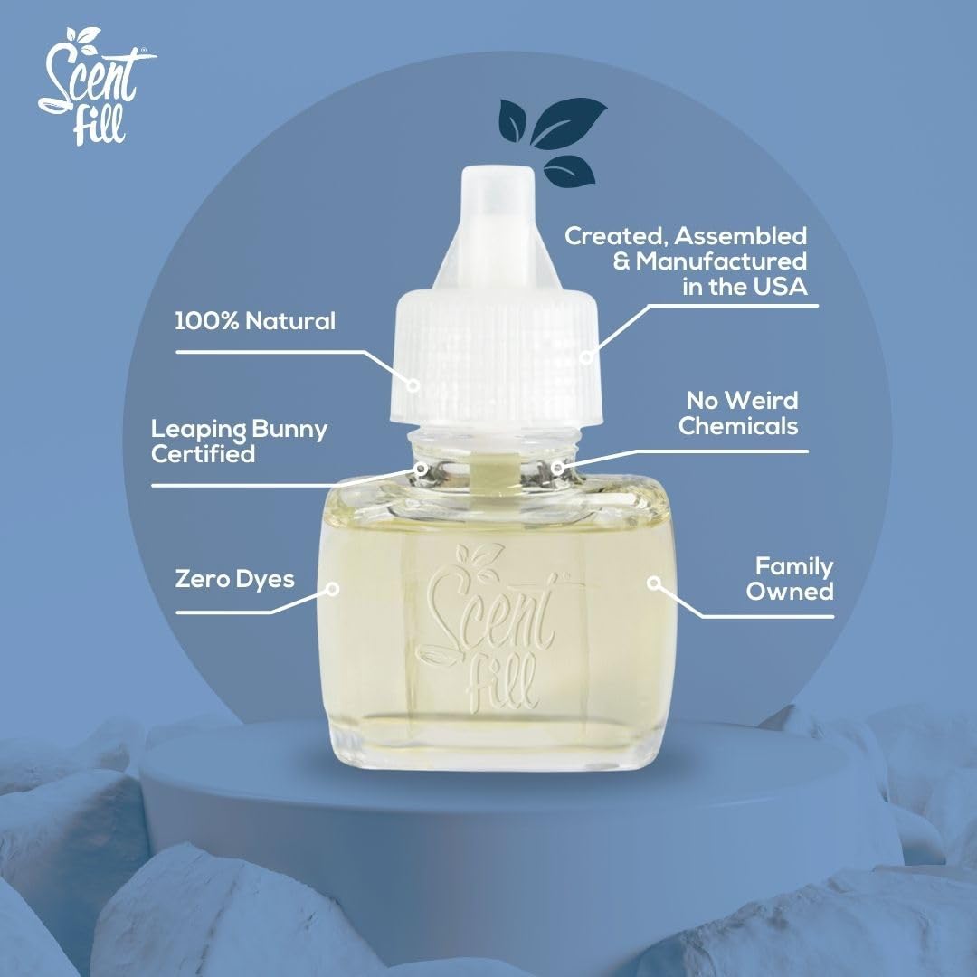 Scent Fill 100% Natural Palo Santo Plug in Air Freshener, Scented Oil Refills, 3 Refills