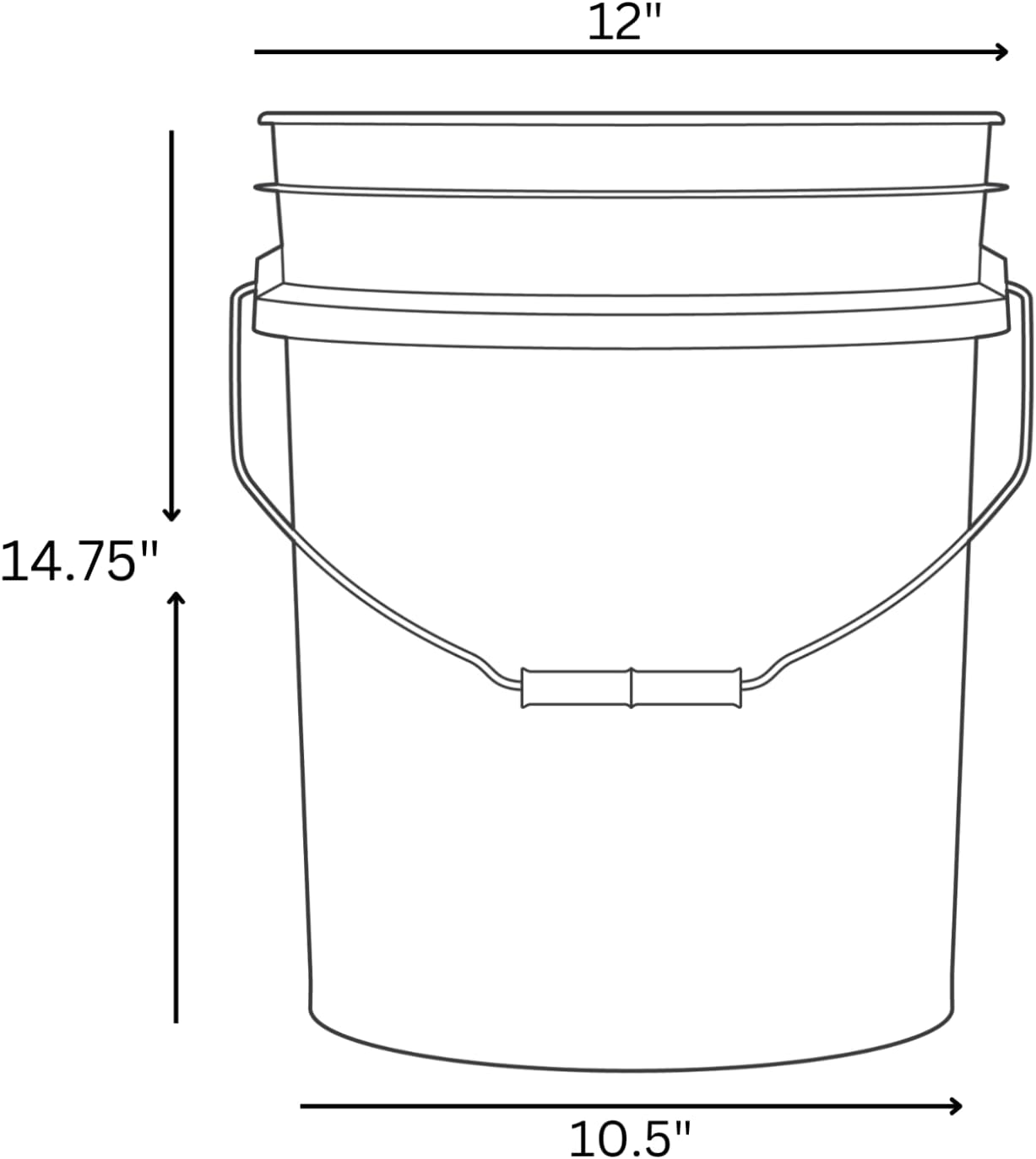 House Naturals 5 Gallon Premium HPDE Plastic Bucket - Made in USA Food Grade Storage Container, BPA Free All Purpose Pail (4, Blue)