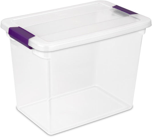 Sterilite 24-Pack 27 Quart ClearView Latch Box, Stackable Organizer Bins with Latching Lids - Clear Plastic Organization Containers for Closet, Bedroom, Shelving Units and Everyday Home Storage