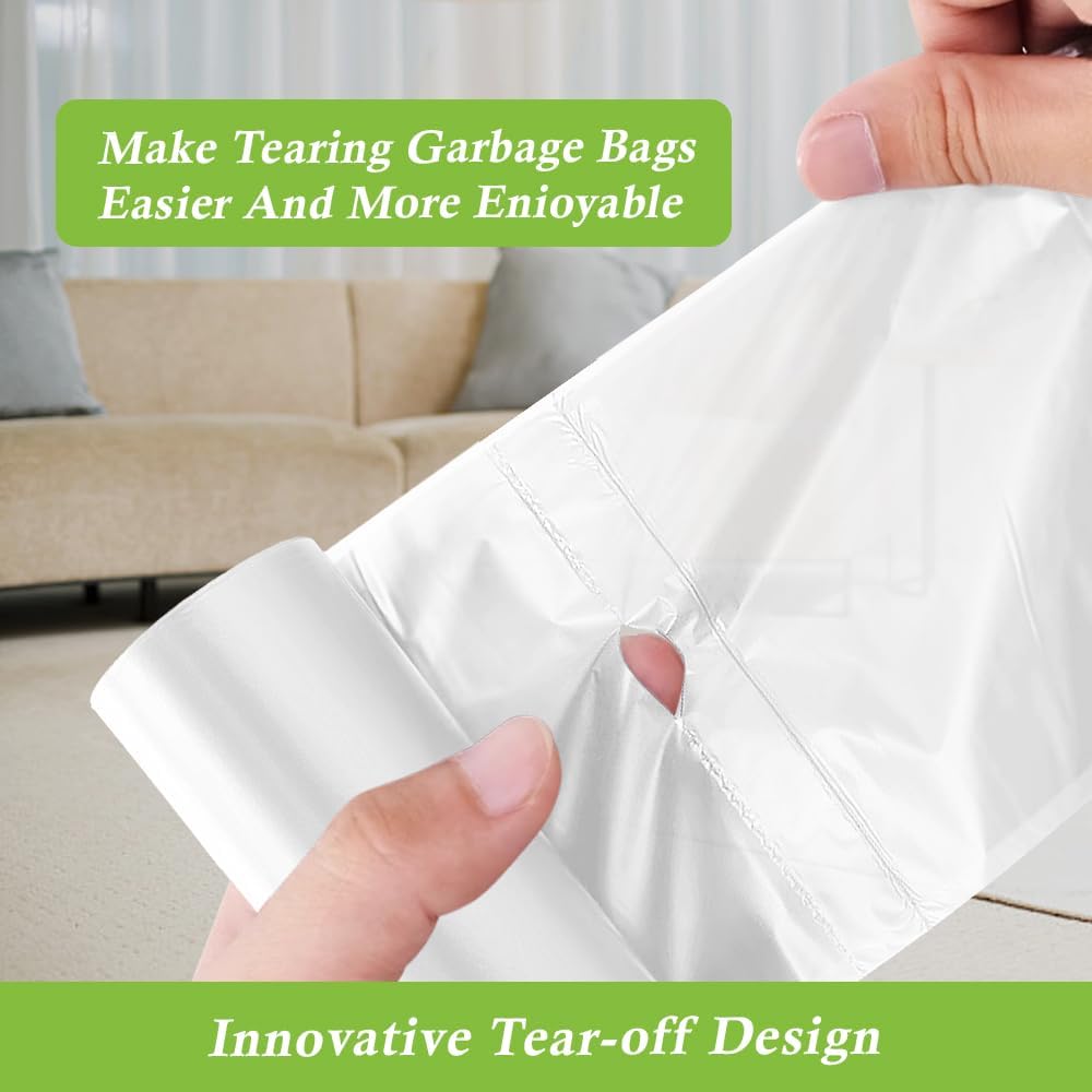 180 Counts 2 Gallon (1.8-2 Gal) Small Trash Bags Garbage Bags by RayPard, fit 1.6,1.8,2,2.2 Gal Waste Basket, 6.5-7 Liter Strong Trash Can Liners for Home Office Kitchen Bathroom Bedroom, Clear