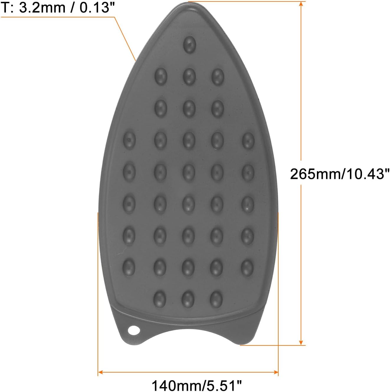 HARFINGTON Silicone Iron Rest Pad, Multipurpose Iron Hot Resistant Mat Iron Rest Plate for Ironing Board Hot Heat Resistant Steam Compact Mat, Grey