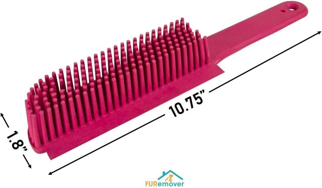 FURemover Original Pet Hair Rubber Broom with Squeegee, with 58” Telescopic Handle for Carpet, Tile and Hardwood and Handheld Lint Brush Combo