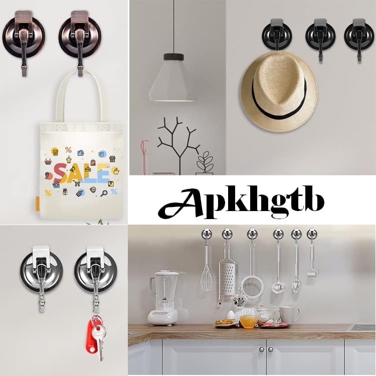 Suction Cup Hooks for Shower, Bathroom, Kitchen, Glass Door, Mirror, Tile – Loofah, Towel, Coat, Bath Robe Hook Holder for Hanging – Waterproof Wreath Hook (Silver 2Pack)