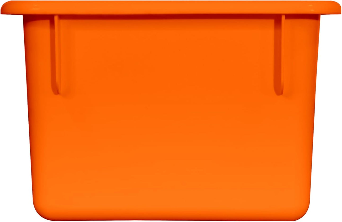 Wood Designs Cubby Storage Bin, Heavy Duty Plastic Containers for Kids Orange Cubby Tray Set of 12