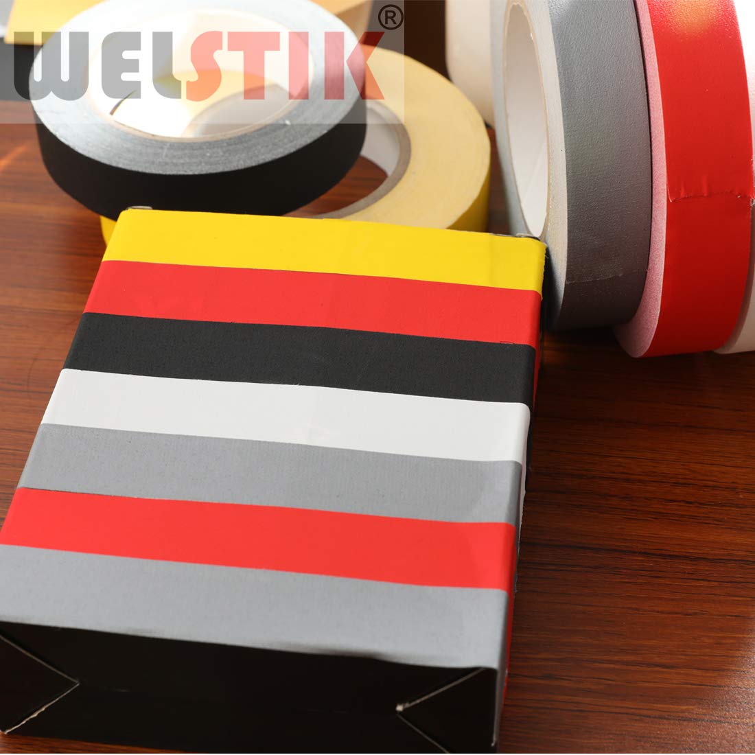 WELSTIK 2 Pack Gray Gaffer Tape,2" X 33 Yards-10% Longer-Heavy Duty Gaffers Floor Tape Matte Finish for Film Schools,Broadcasting Classes, Box-Sealing,Multipurpose,Non-Reflective,Easy to Rip