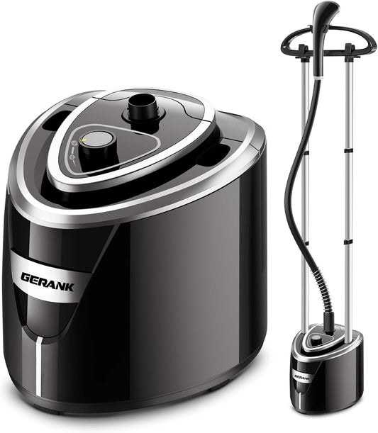 Steamer for Clothes, 1500W Standing Garment Steamer with 35s Fast Heating, 2.5L Water Tank for 1.5H Steaming, Adjustable Height Stand with Clothes Hanger, Professional Wrinkle Removal