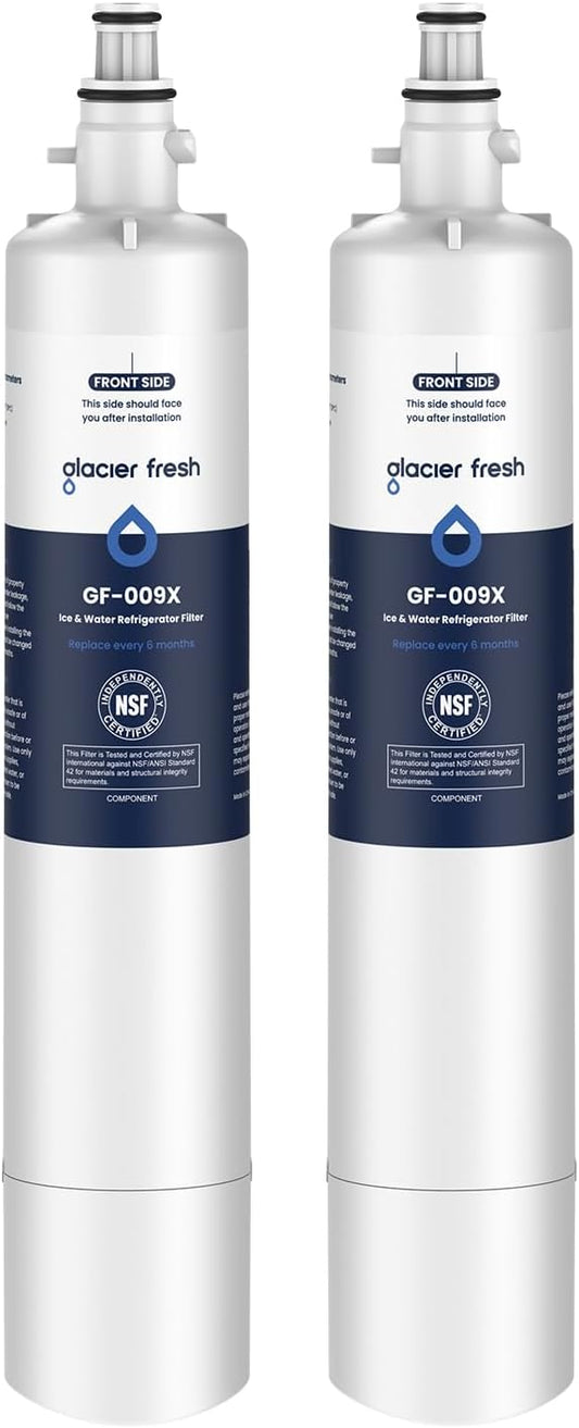 GLACIER FRESH Replacement for RPWFE, RPWF (Built-in CHIP) Refrigerator Water Filter, Compatible with GFE28GYNFS, GFE28GELDS, PFE28KELDS, PFE28KYNFS, GFD28GELDS, PWE23KELDS, PWE23KMKES, 2 Pack