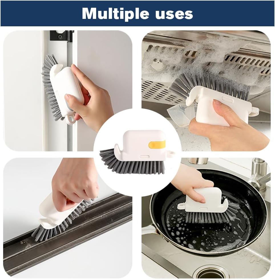 3-in-1 Window Cleaning Brush, 2025 New Magic Window Groove Cleaning Brush Set - Hand-Held Track Cleaner Tool for Sliding Doors, Window Sills, Tile Grout, Shutters, Deep Scrub Brush for Home (Grey)