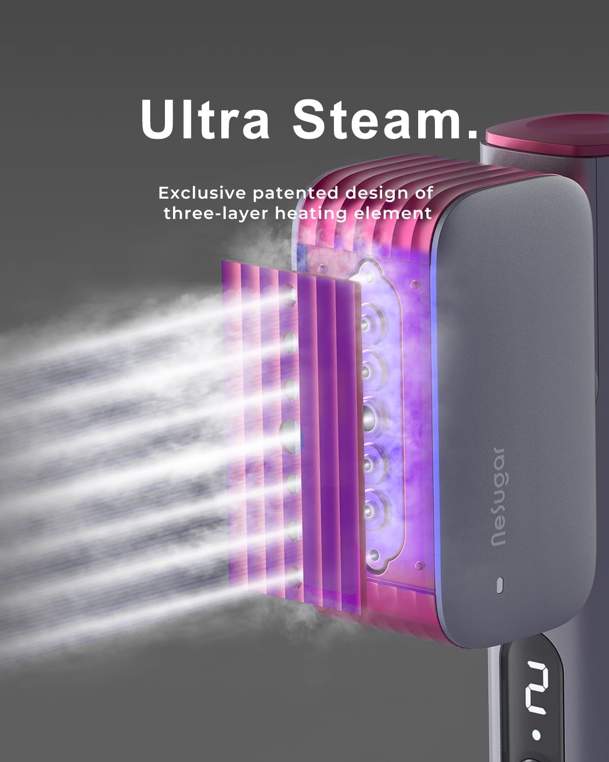 nesugar G2 Pro Smart Handheld Steamer for Clothes – Global Voltage Adaptation, Palm-Sized & Lightweight (0.8lb), Dual Steam Modes, Easy Wrinkle Remover, Auto Shut-Off, for Travel & Home (100-240V)