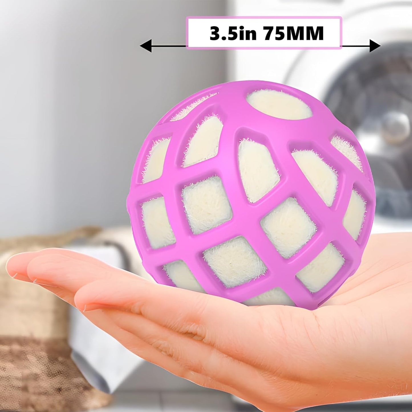 Dryer Balls – Patented Silicone Guard, Natural Wool Core, Super Anti-Tangle & Saves Drying Time, Reduces Static & Noise, Natural Fabric Softener, XL 3" (Beige, Pack of 4)