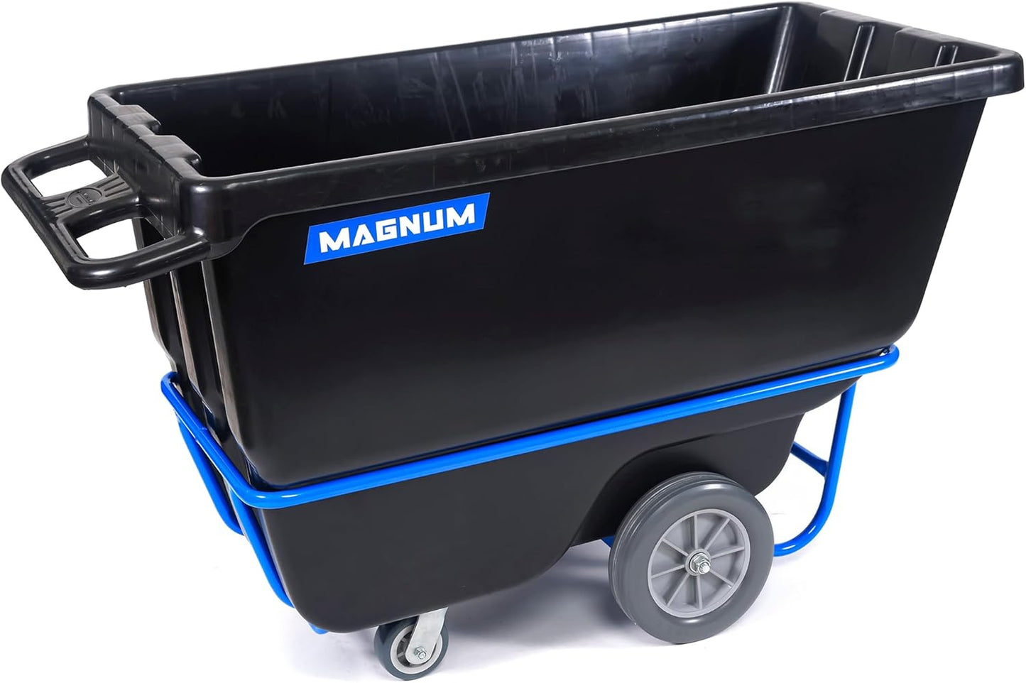Tilt Truck, 1/2 Cu. Yd. Capacity Dump Cart with Non-Marking 12” Wheels & 5” Casters & Forklift-able Frame for Jobsites, 850 lbs, Trash Cart with Wheels DUC12T-F-NM-02PK (2-Pack)